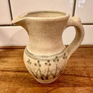 Studio Pottery Pitcher | Hand Thrown Stoneware | Signed BH Vintage Creamer
