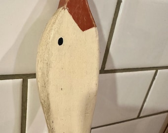Wood Goose Swing Arm Towel Rack | Folk Art Swan | Lake House Decor | Cottagecore Wall Mount