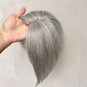 Silver-Grey Hair Topper | 25cm Crown Volume Enhancer