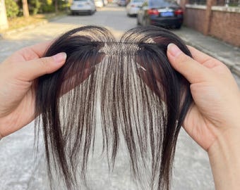 Natural Black Human Hair Topper | Seamless Invisible Clip-in Hairpiece