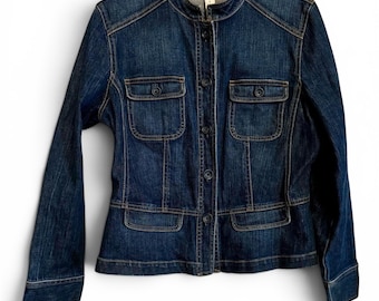 Women's Casual Jean Jacket Size 6 Small, Business Casual Jacket, Small Fitted Women's Jacket, Talbots