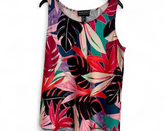 Womens Dressy Casual Summer Top M, Women's Tank Top Blouse, Casual Ladies Top, Colorful Top