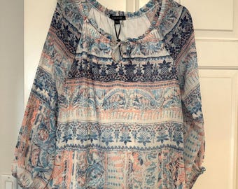 Womens Casual Summer Top XS, Charlie B Women's LS Blouse, Long Sleeve Top,  Casual Ladies Top, Everyday Woman's Top