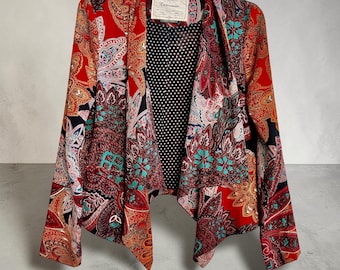 Anthropologie Women's Multi Boho Jacket, Size Small, Open Jacket Topper, Casual Ladies Jacket