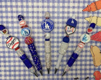 DODGERS Decorative Beaded Pen | Handmade Cute Pen | Boutique Gift Idea | Fun Writing Pen | Aesthetic Office Decor