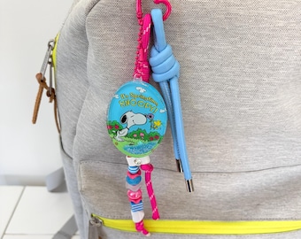 SNOOPY Bag Charm Keychain | Handmade Charm Tassel | Snow Globe Glitter Charm | Cute Backpack Accessory | Gift Idea