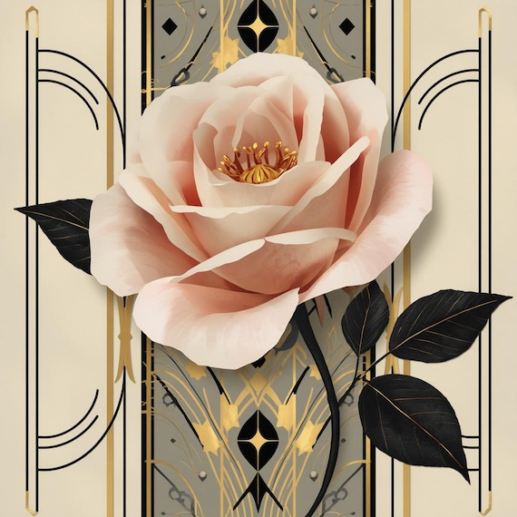 Blush Pink Flower La Rose Dorée — The Golden Rose of the Gilded Age