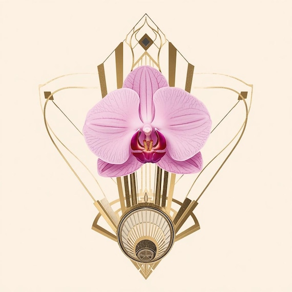 Lucid Pink Orchid - Art Deco influence