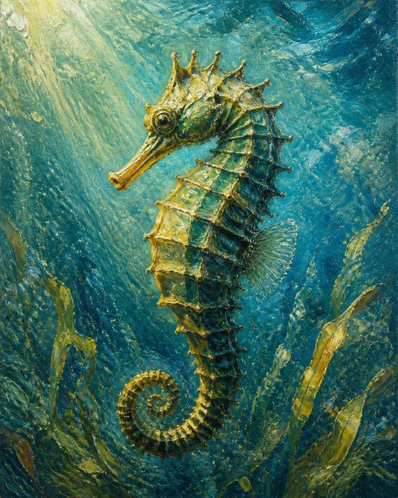 The Sovereign Seahorse Original Artwork
