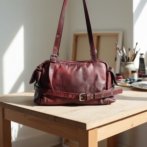 Vintage Leather Boston Bag - Etsy