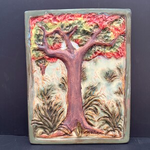 Janice Walrafen Ceramic Art Tile - Tree of Life - Handmade - Artist Signed