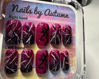 Muddy Girl Camo Press On Nails, Custom Full Cover