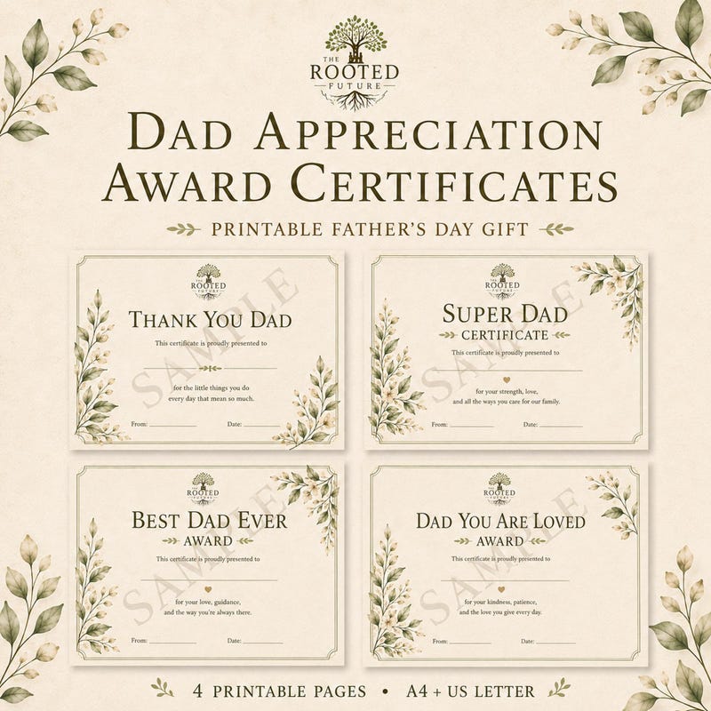 Dad Appreciation Award Certificates seller image