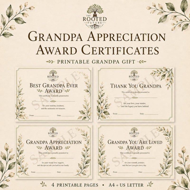 Grandpa Appreciation Award Certificates seller image