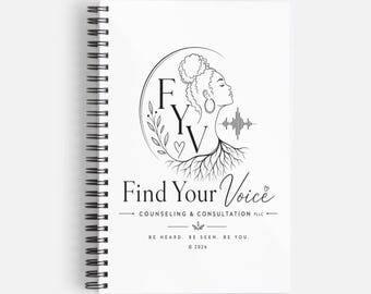Therapist Created Spiral Journal – Find Your Voice Lined Notebook (8.5x11)