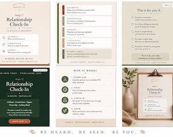 Weekly Relationship Check-In Worksheet | Couples Communication Tool (PDF Download)