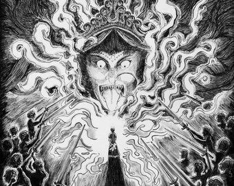 Niemandsland | Muurkunst 8 x 10" | Tekening met pen en inkt