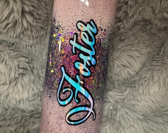 Vasos personalizados con purpurina degradada