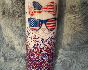 Vaso para gatos de celebración del 4 de julio