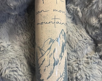 Vaso térmico "La fe mueve montañas" / Taza cristiana inspiradora de acero inoxidable
