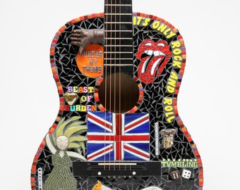 Rolling Stones Tribute Guitar - mosaic guitar