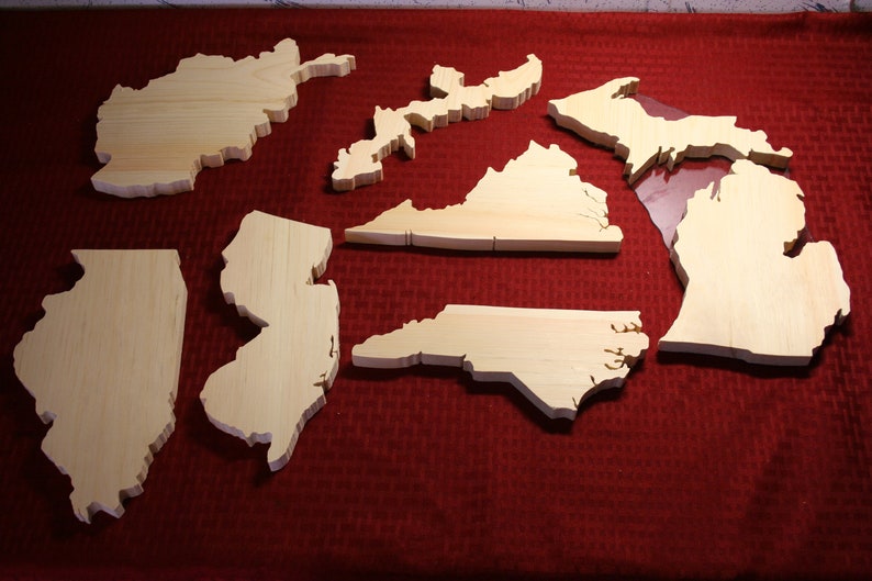 Custom State Cutout 6 10 12 With Border Etsy