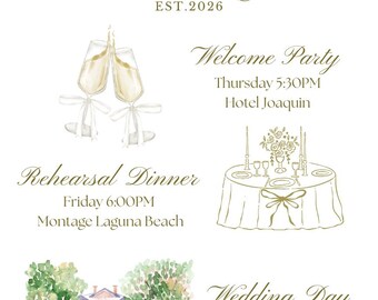 Wedding Weekend Itinerary Card - Digital Download