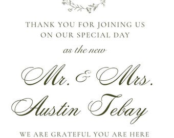 Wedding Thank You Sign - Digital Download