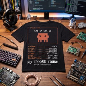 No Errors Found T-Shirt | Funny Programmer System Status Tee | Coding Humor Shirt