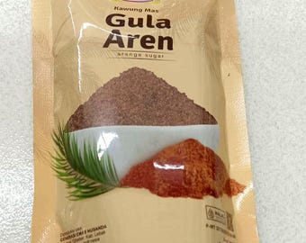 Azúcar de palma indonesio original, edulcorante natural, 1 paquete de 200 g
