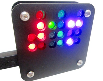 Binary Clock Kit in Black Matte Case USB Powered Red, Green and Blue Lights