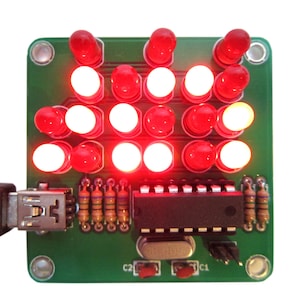 Binary Clock Kit with Red Lights image 1