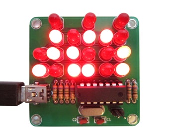 Binary Clock Kit with Red Lights