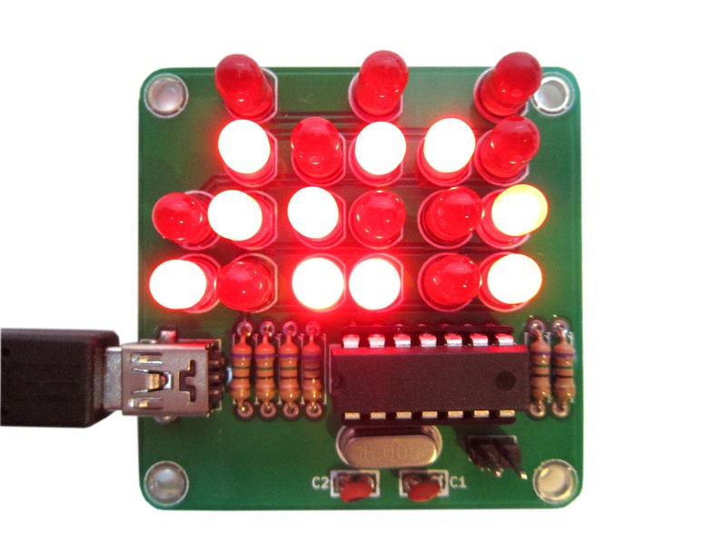 Binary Clock Kit with Red Lights image 1