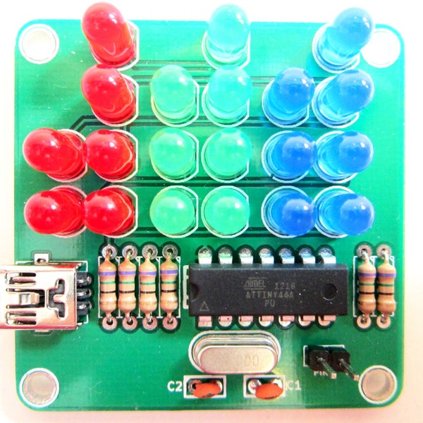 Binary Clock Kit with Red, Green and Blue Lights