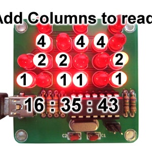 Binary Clock Kit with Red Lights image 2