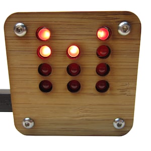 Simple Binary Clock Kit in Sustainable Bamboo Case USB Powered