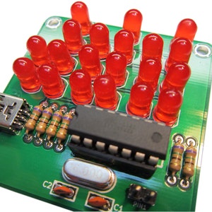 Binary Clock Kit with Red Lights image 3