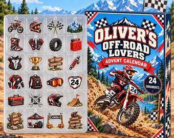 Personalized Dirt Bike Advent Calendar: Motocross Blind Box Off Road Holiday Countdown Gift Box