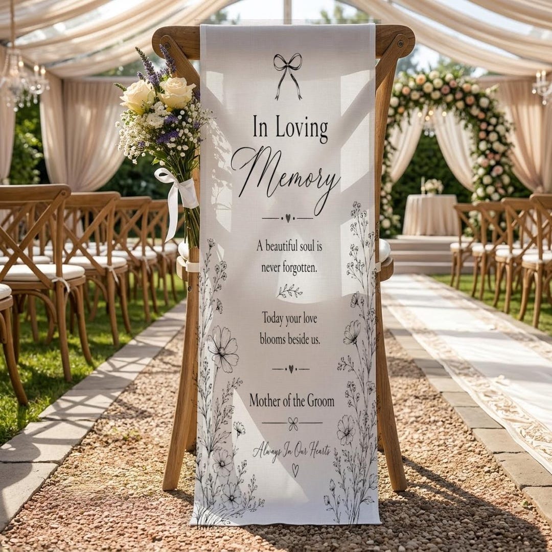 In Memory Chair In Loving Memory Chair Sign, Wedding Memorial Banner, Reserved Seat ...