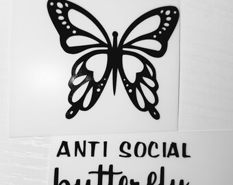 Anti Social Butterfly Decal
