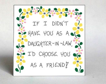 Gift Quote about Daughter-in-Law, Like a Daughter, Son's wife, Message of Love Magnet