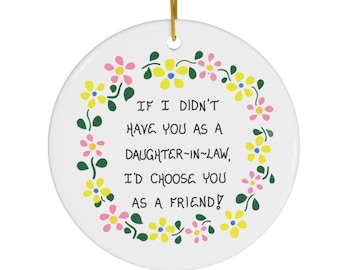 Daughter-in-Law Gift Ornament - Quote - Round Ceramic