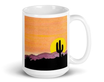 Southwest Sunset - Southwestern Sky - White glossy mug 15 oz