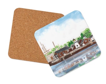 Mystic Seaport Harbor Coaster - Cork Backing Qty of 1