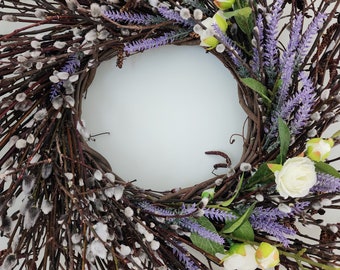 Lavender and Pussywillow Wreath