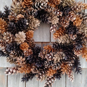 Rustic Maine Pinecone Wreath- Coffee and Caramel