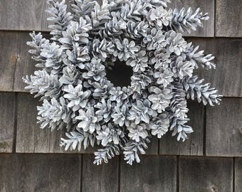 Mini White Pine Cone Wreath Made in Maine