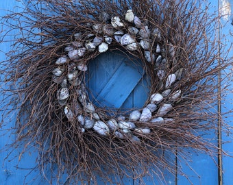 Twig And Mussel Shell Wreath