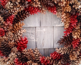 Large Rustic Pinecone Wreath